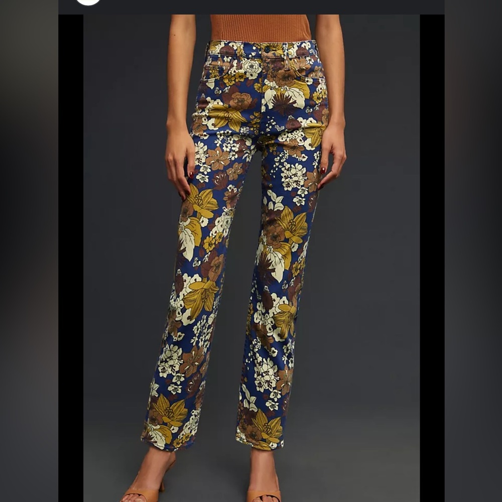 MOTHER High Waisted Rider Ankle Buncha Bloom Jeans